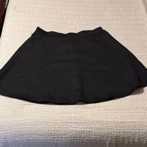 H&M Black Textured Circle Skater Skirt